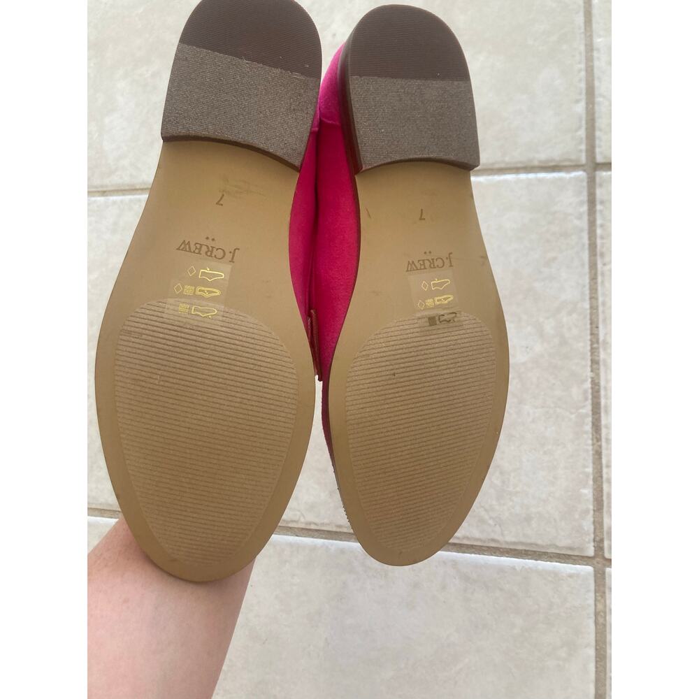 NWT J. Crew Sueded Bow Loafers Shoes Hot Pink Fuchsia 7​​​​ $138 - Picture 3 of 6